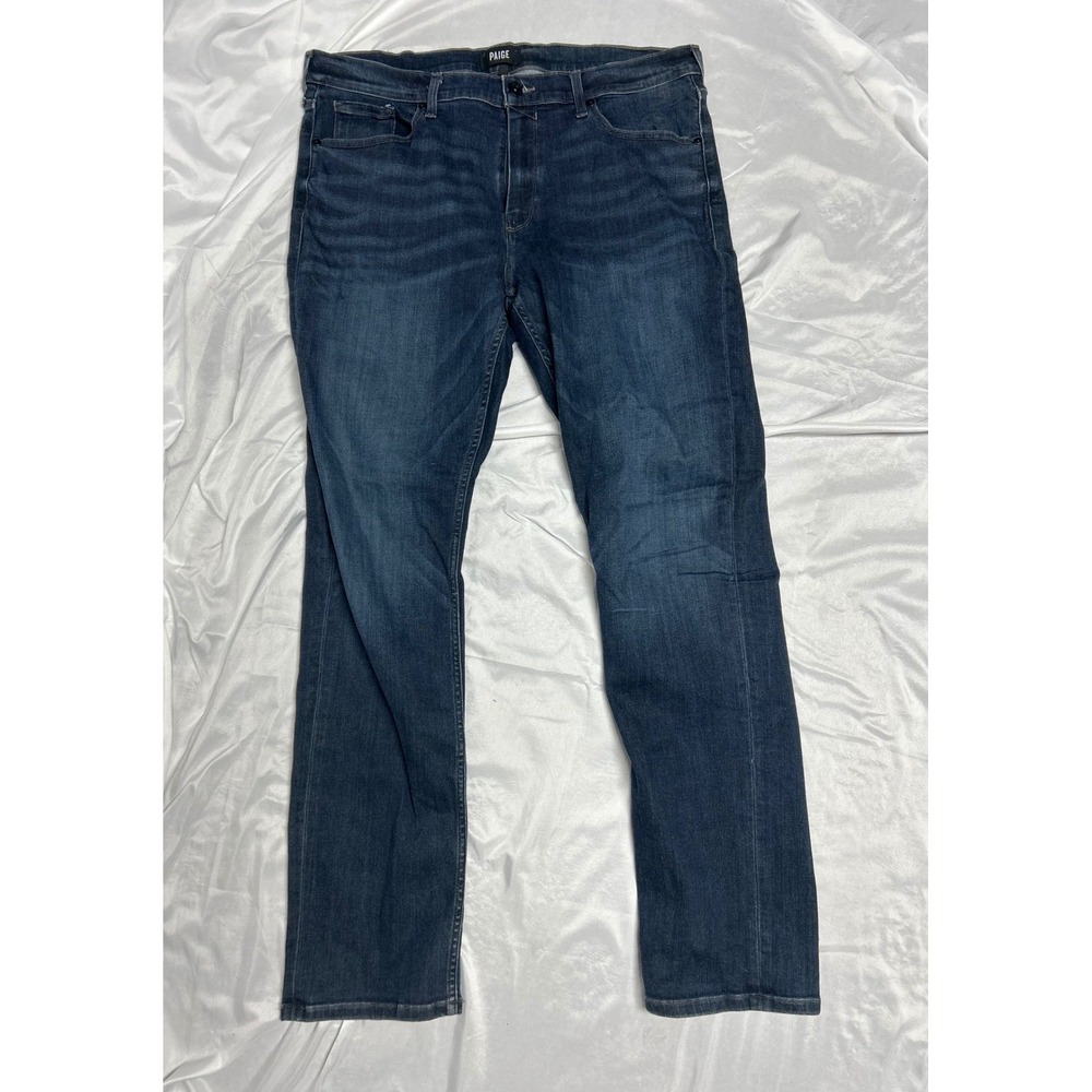 Paige Federal Slim Straight Leg Jeans Dark Wash Dentin Luxury Streetwear Mens 36